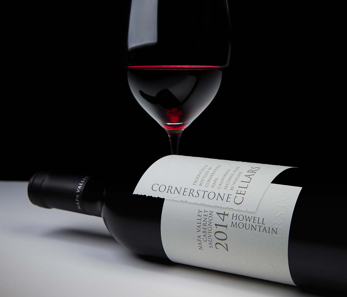 Glass of wine and bottle